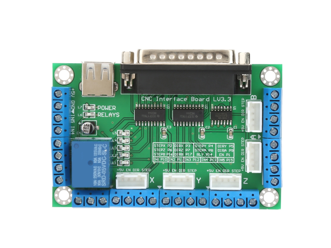 Laxiscreed Interface Breakout Para Cnc, Motores Stepper E Controlo De 5 Eixos, Compatível Com Mach3