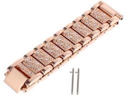 Pulseira De Metal Cravejada Diamantes, Compatível Com Smartwatch.