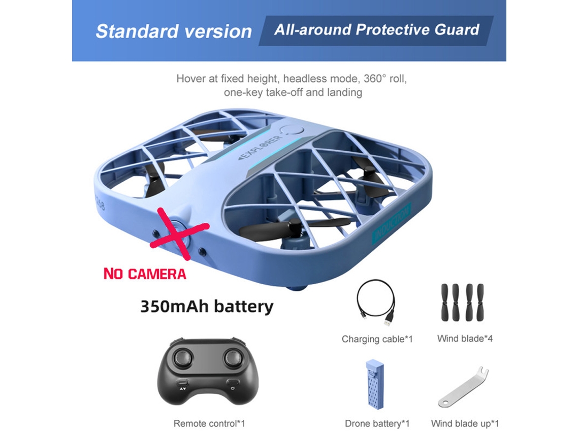 Drone Mini Grade de Controle Remoto Sem Câmera Duração Da Bateria: 8 Min Azul YIZHOOD