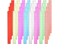 Conjunto De 32 Réguas Coloridas E Translúcidas De 30 Cm (12