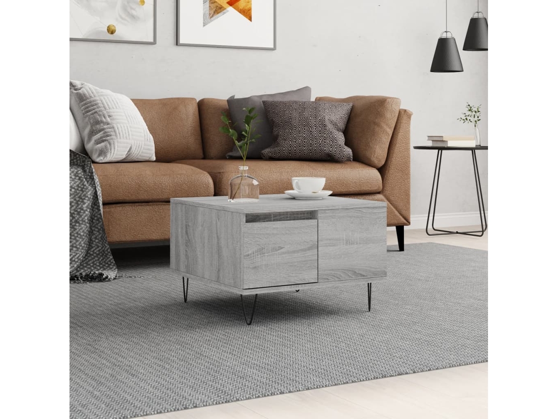 Vidaxl Mesa De Centro 55x55x36,5 Cm Derivados De Madeira Cinza Sonoma