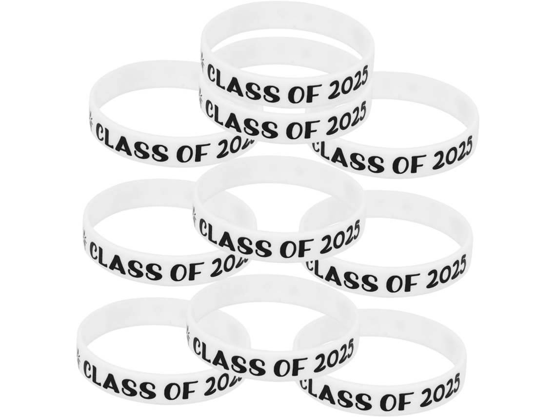 Pulseiras elásticas Secfou para formatura, design exclusivo, silicone transparente, confortáveis e versáteis para um