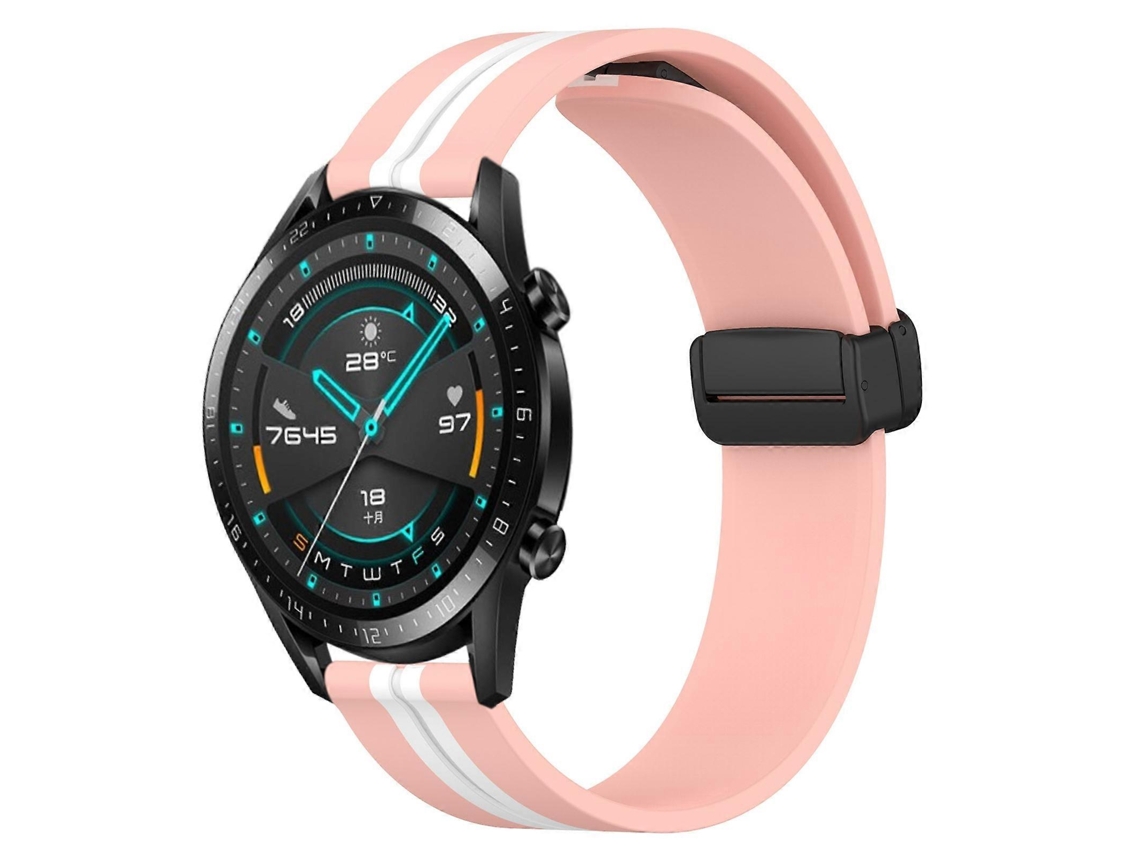 Pulseira De Silicone Dobrável Com Fecho Magnético Para Huawei Gt2 (46 Mm E 22 Mm).