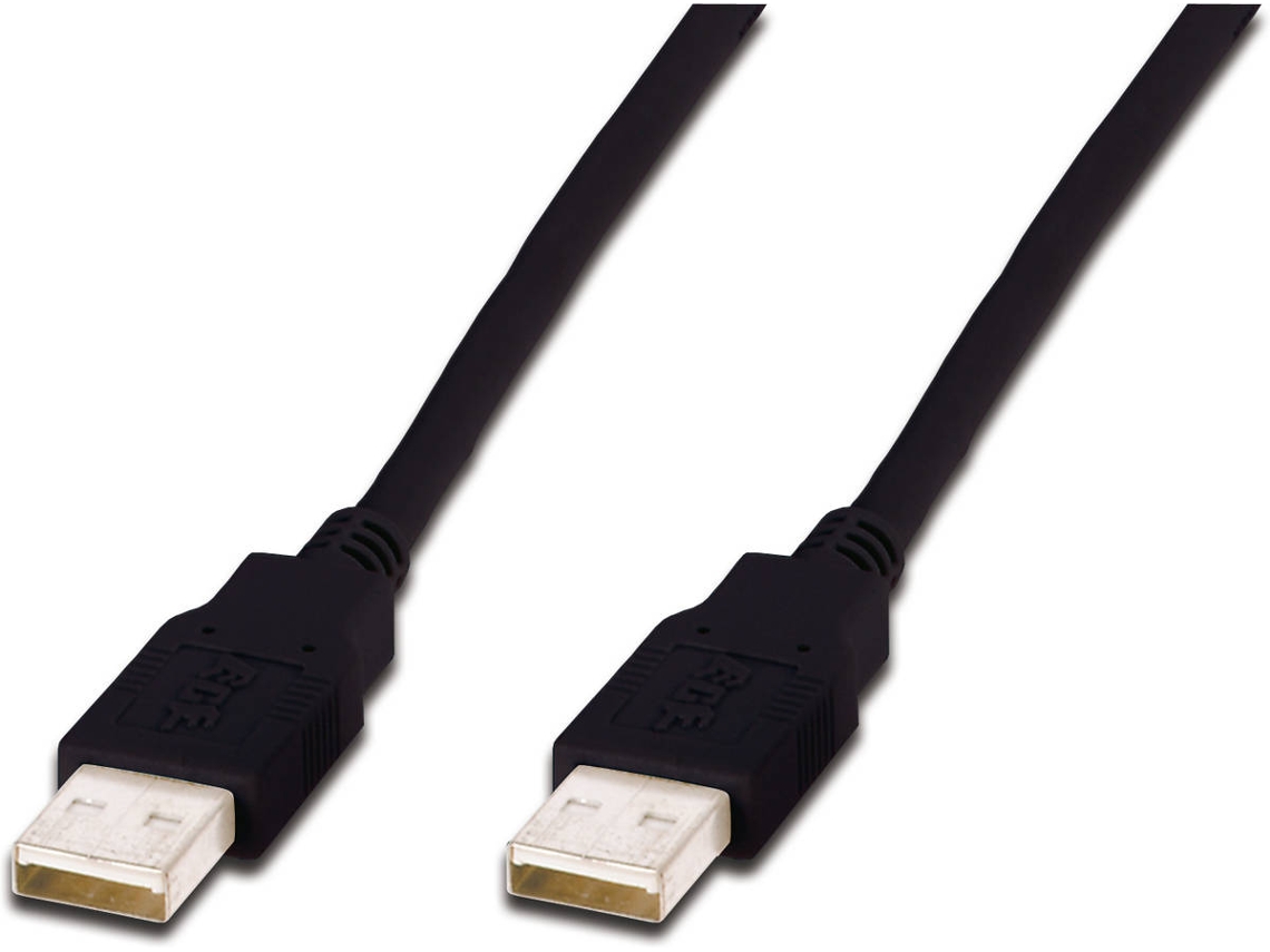 Cabo USB ASSMANN USB A/USB A 1 m Macho/Macho Preto