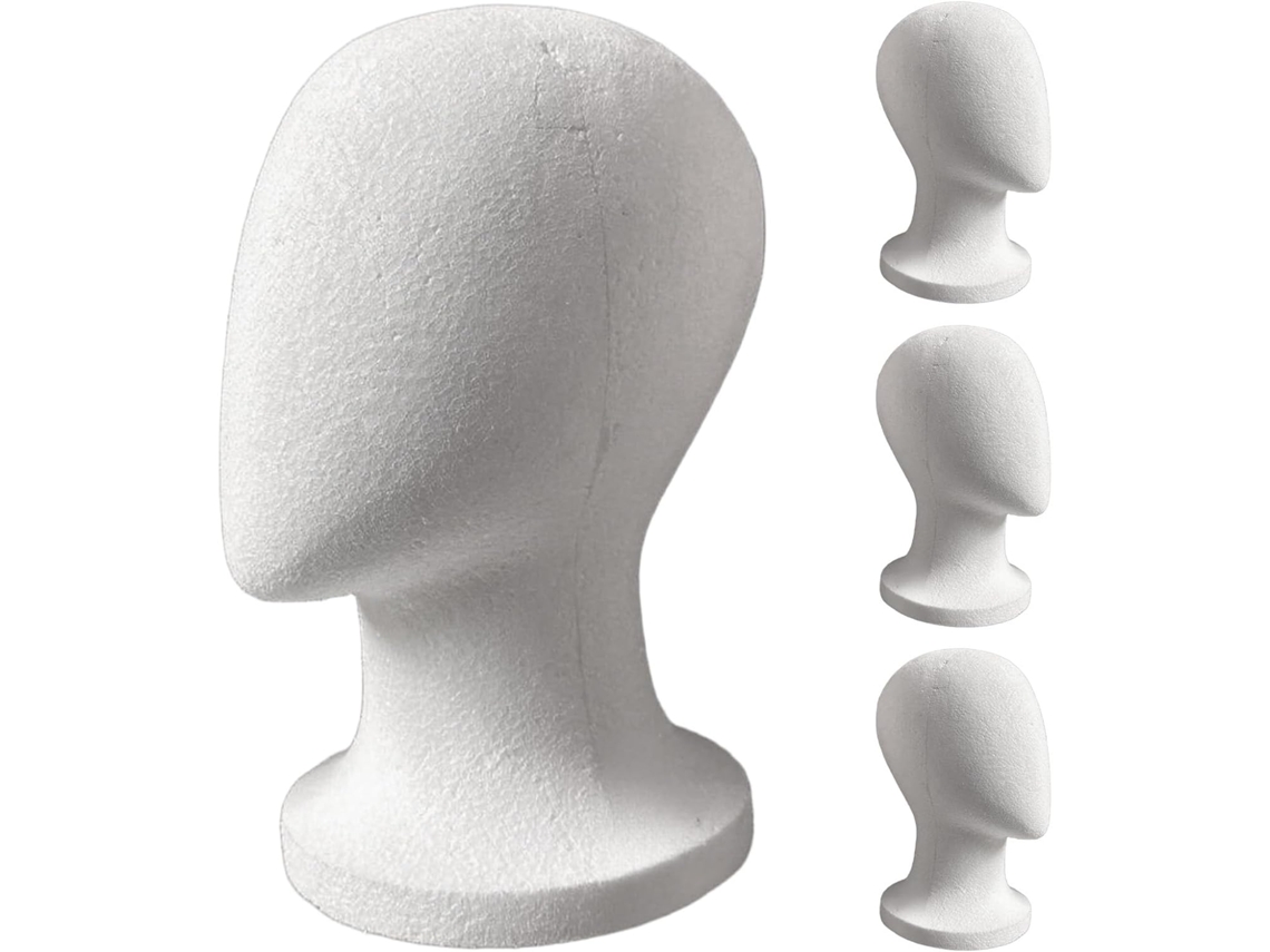Cabeça Em Espuma, Porte, Perruque 4 Pièces