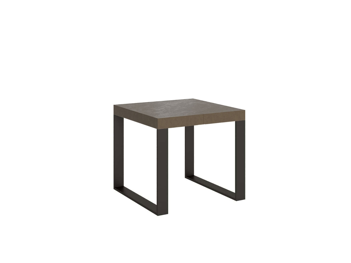 Mesa Extensível Tecno 90/246x90 Cm Cinza Pomba Com Pés Antracite Itamoby