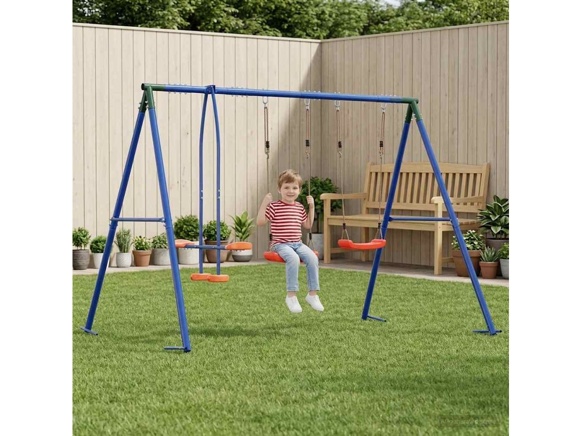 Vidaxl Conjunto De Balanços Para O Exterior Com 4 Assentos Multicolor