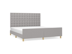 Bed Frame With Headboard, Bed Frames With Headboards Vidaxl Cinzeto Tecido (160 X 200 Cm)
