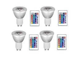 Lâmpadas Gu10 E 1 Controle Remoto Com Função De Memória, 4 Modos De Iluminação Dinâmica, Holofote, 17 Cores Que Podem Ser Alteradas Brilvibera