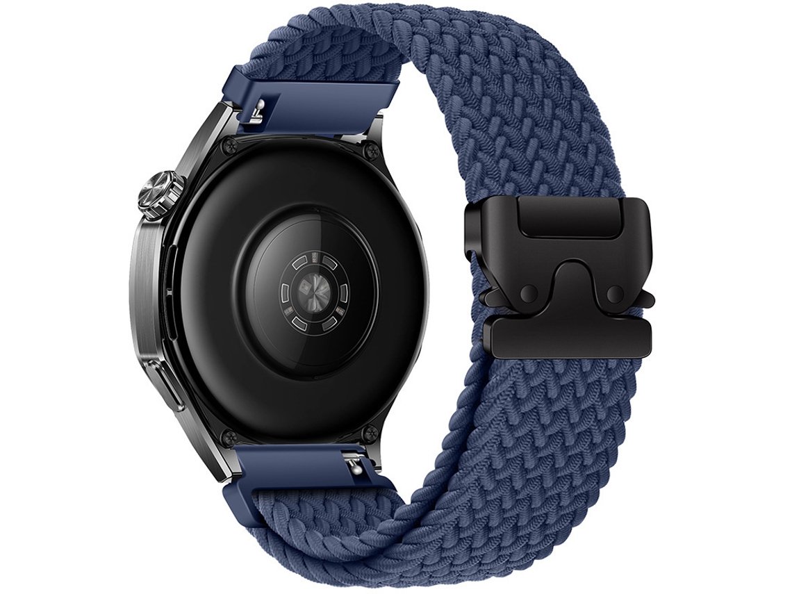 Pulseira de Nylon Trançado Com Fivela Paraquedas, Formato Arco-Íris, Para Huawei Gt5 E Samsung Watch7, Meia Noite Azul