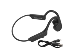 FONE Mali de condução óssea Bluetooth 5.0 IP56 à prova d'água microfone para corrida hiking preto