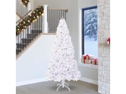 Vidaxl Árvore De Natal Artificial Com 300 Leds Branco 240 Cm Pvc E Aço