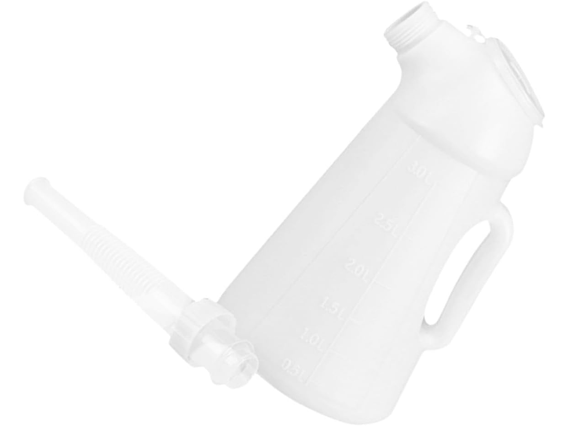 Garrafa De Óleo De Motor De 2 Litros Em Plástico Branco Com Bico Dosador Manual