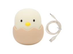 Lâmpada Noturna LED para Crianças Casca de Ovo Recarregável USB Ajuste de Brilho | S/MARCA