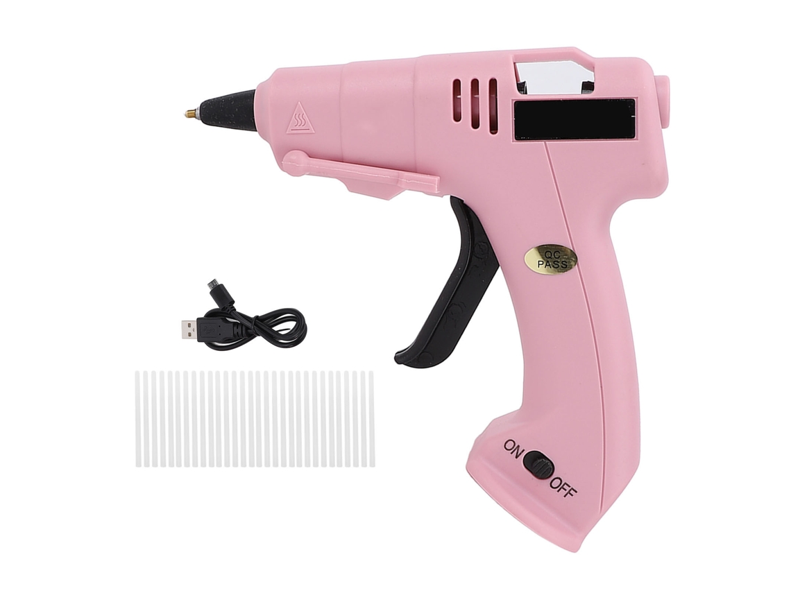 Pistola de Cola Quente Semi Fio Primerox com Hastes Usb Recarregável