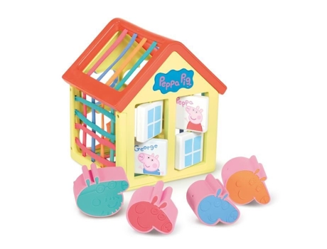 Casa De Atividades Da Peppa Toomies Classificador De Formas 4 Formas Janelas Rotativas
