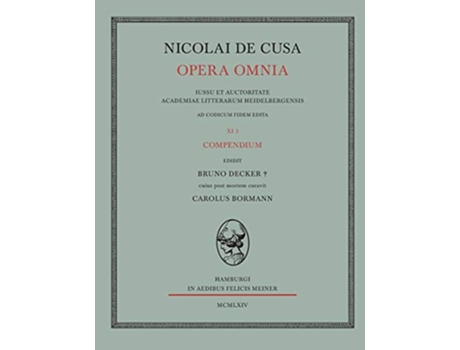 Livro Nicolai de Cusa Opera omnia Nicolai de Cusa Opera omnia German Edition de Nikolaus Von Kues (Alemão)