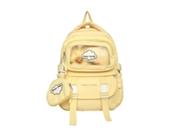 Mochila Feminina Grande, Transparente, Para Estudantes E Escola, Estilo Japonês, Ideal Para Viagens. Amarela.