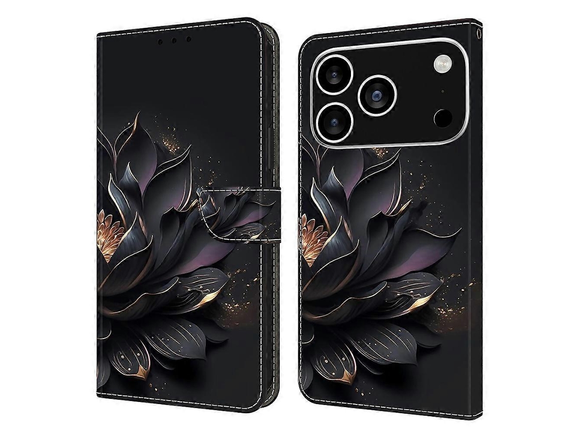 Capa Carteira Em Couro Com Fecho Magnético E Padrão 3d, Compatível Com Iphone 17 Pro Max.