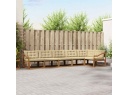 Vidaxl Conjunto De Sofás Para Exterior 6 Unid. Natural E Bege
