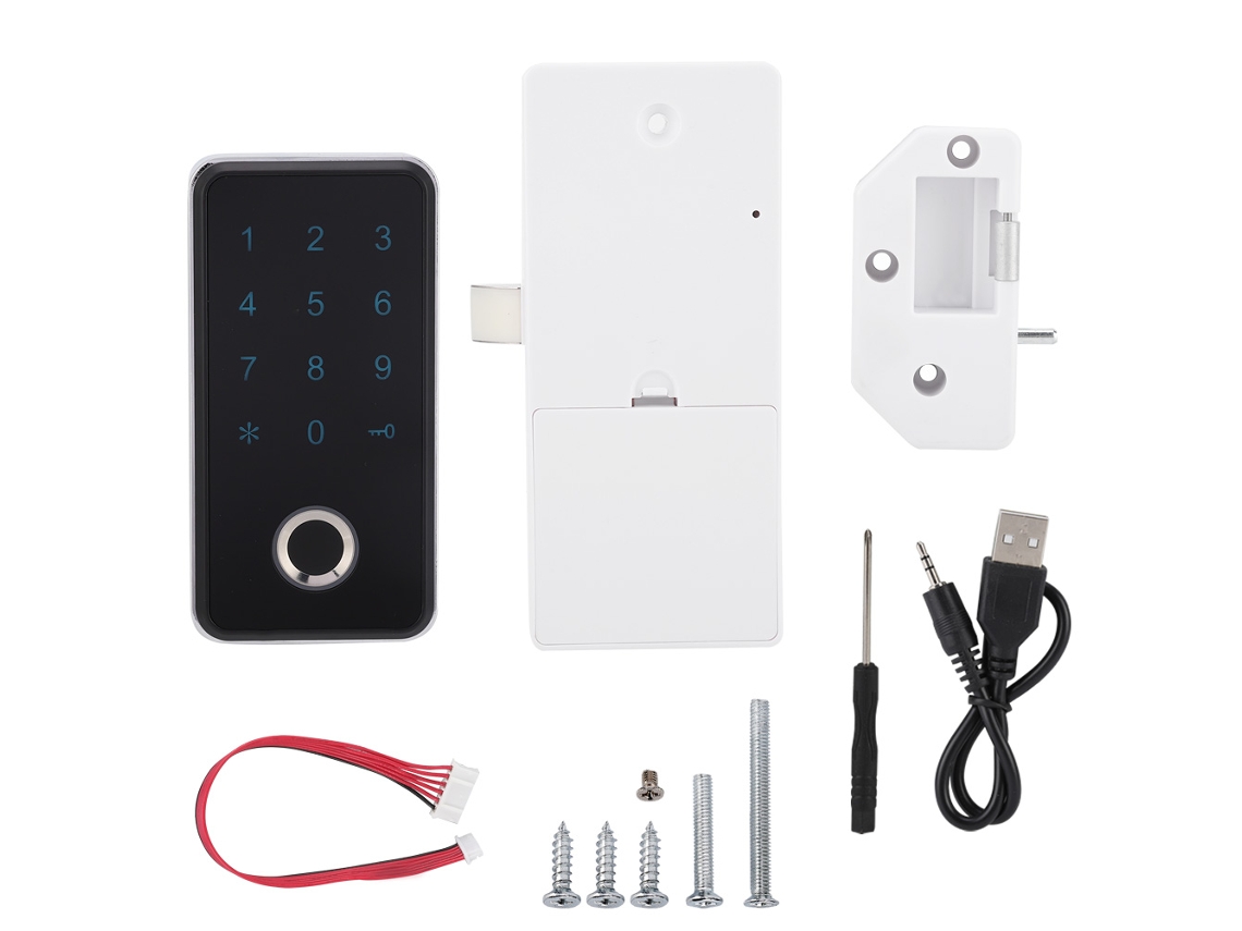 Fechadura Inteligente Eletrônica Zd606 (preto E Branco), Desbloqueio Por Impressão Digital E Senha