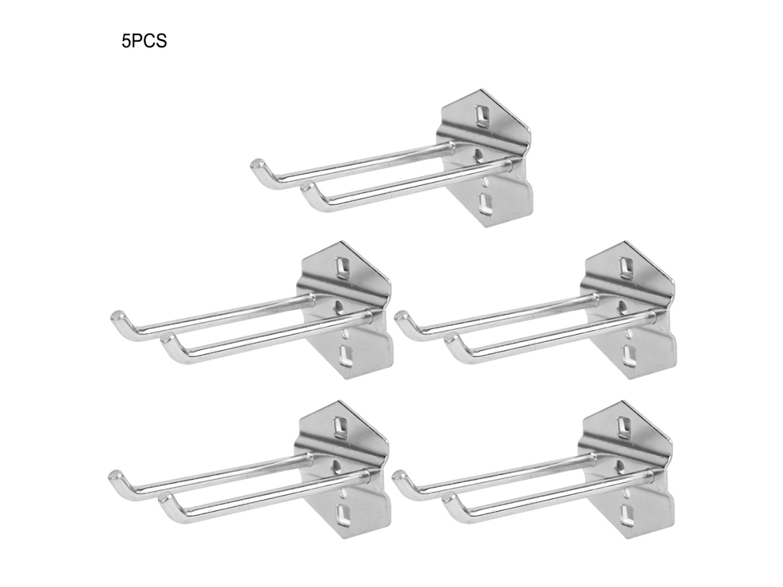 5pcs Rack De Almacenamiento De Herramientas Con Ganchos De Pizarra Perforada Montado En Pared Para Garaje (100x6mm)