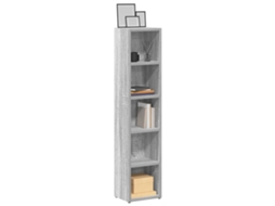 Vidaxl Armários Para Cds 2pcs 21x16x93,5cm Deriv. Madeira Sonoma Cinza
