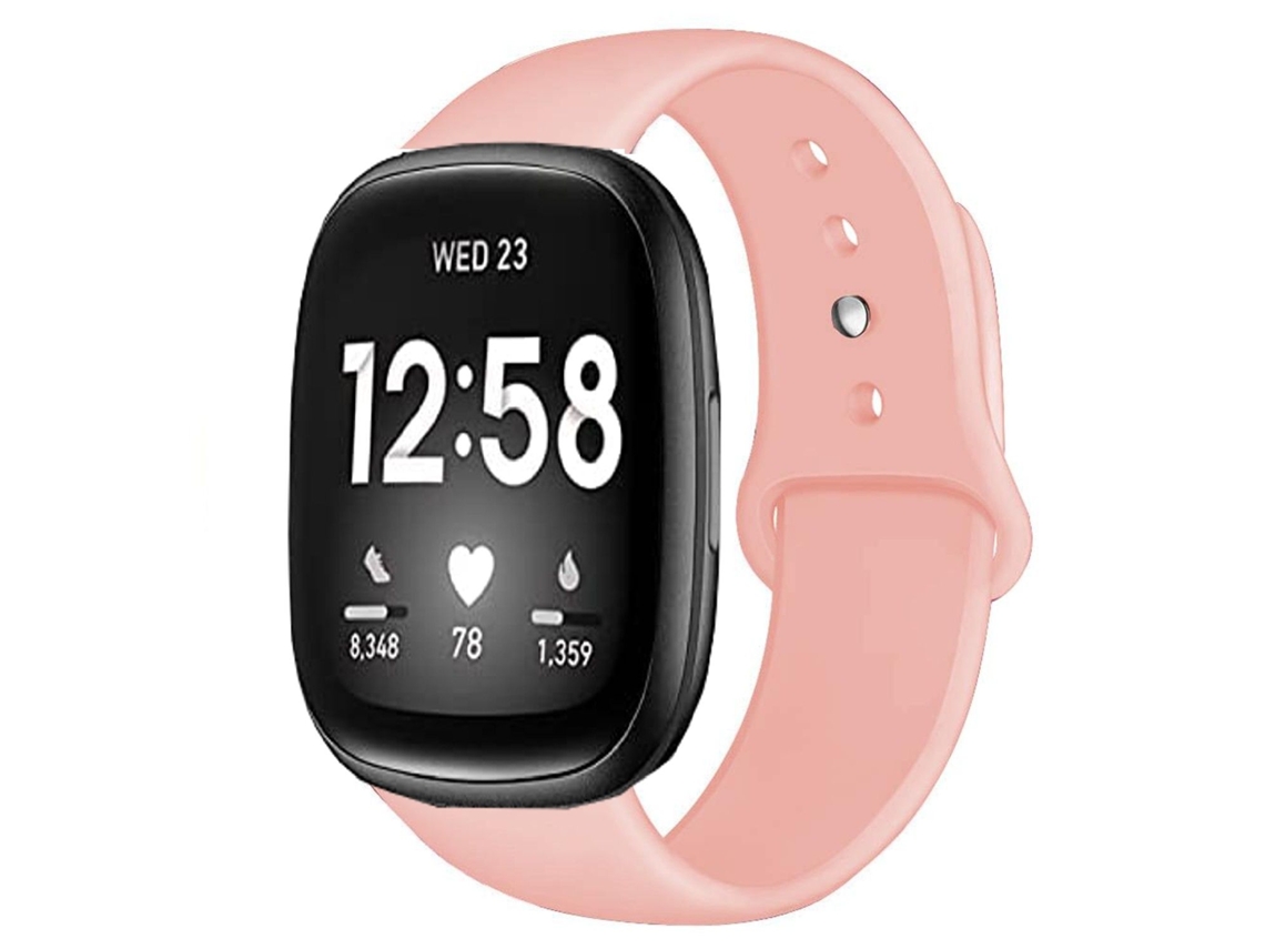 Bracelete Silicone Líquido para Fitbit by Google Versa Rosa