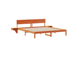 Conjunto 1 Estrado De Cama Plataforma Vidaxl Castanho Madeira De Pinho Maciça (180 X 200 Cm)