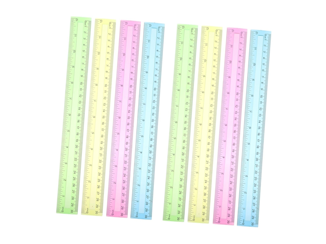 Conjunto De 16 Réguas Retas De 30 Cm Em Plástico Transparente Com