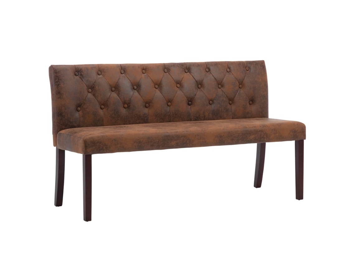 Banco 148,5 Cm Camurça Artificial Castanho MAISON EXCLUSIVE