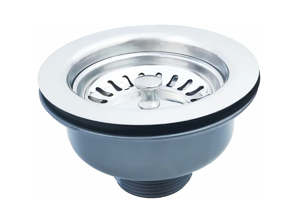 Ralo De Pia Sem Ladrão, Cesto Em Aço Inoxidável Ø 114 Mm 1”, Aço Inoxidável+ Abs, Ralo+ Cesto