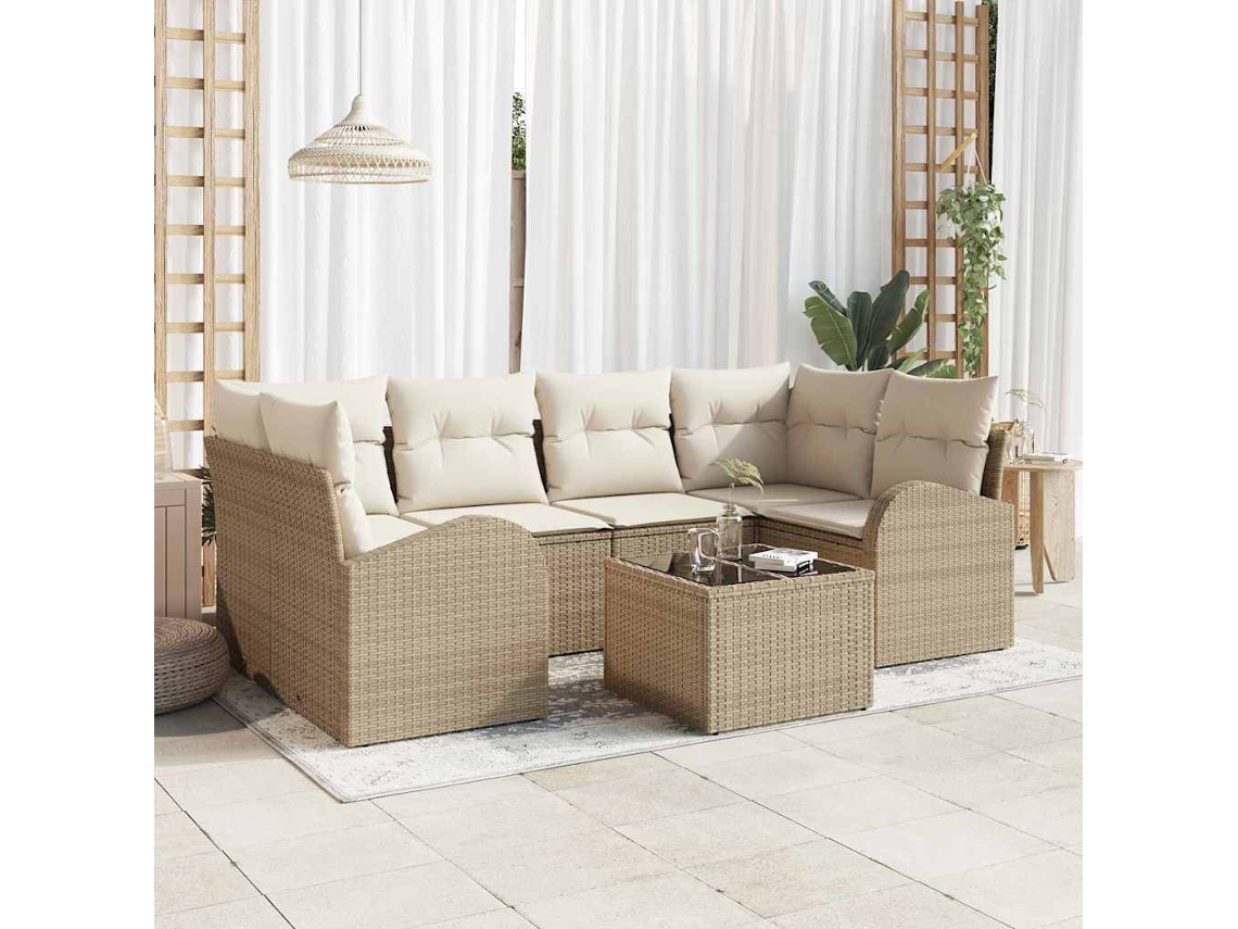 Vidaxl Conjunto De Sofá De Jardim 7 Unid. 6-número De Lugares