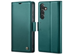 Capa Para Samsung Galaxy S24 Plus Borboleta Fivela Litchi Textura De Telefone De Couro Rfid Antirroubo Azul Perolado