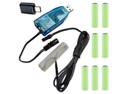 Usb C para 1V-24V Aa/Lr6 Ajustável Bateria Manequim para Relógios Brinquedo de Vela Sem Chama ALLINLESS