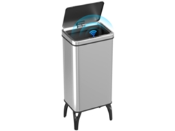 Balde de Lixo Automático 50 L em Aço Inoxidável com Sensor Infravermelhos e Aro de Retenção 35,5x26x83,5 Cm Prata Ge