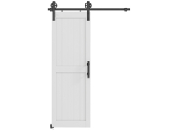 Porta de Correr de Celeiro com Ferragens, Maçaneta, Rolo e Guia Melhorado para o Piso do Banheiro e Sala de Estar, 71,5x213,4 Cm Branco Ge