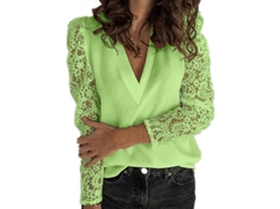 Camisa Plus Size Com Design Trendy, Tecido Macio E Decote V - Ideal Para Jeans, Leggings E Shorts Verde