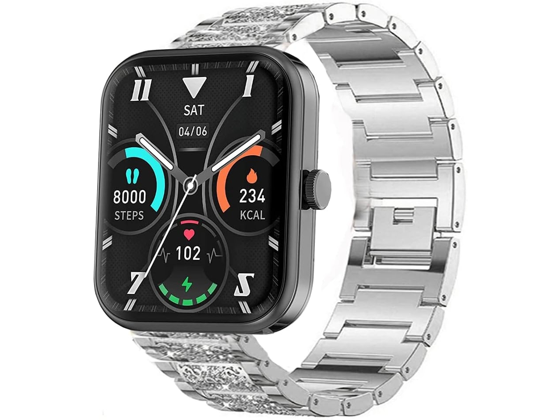 Pulseira De Metal Com Strass E Diamantes, Compatível O Smartwatch