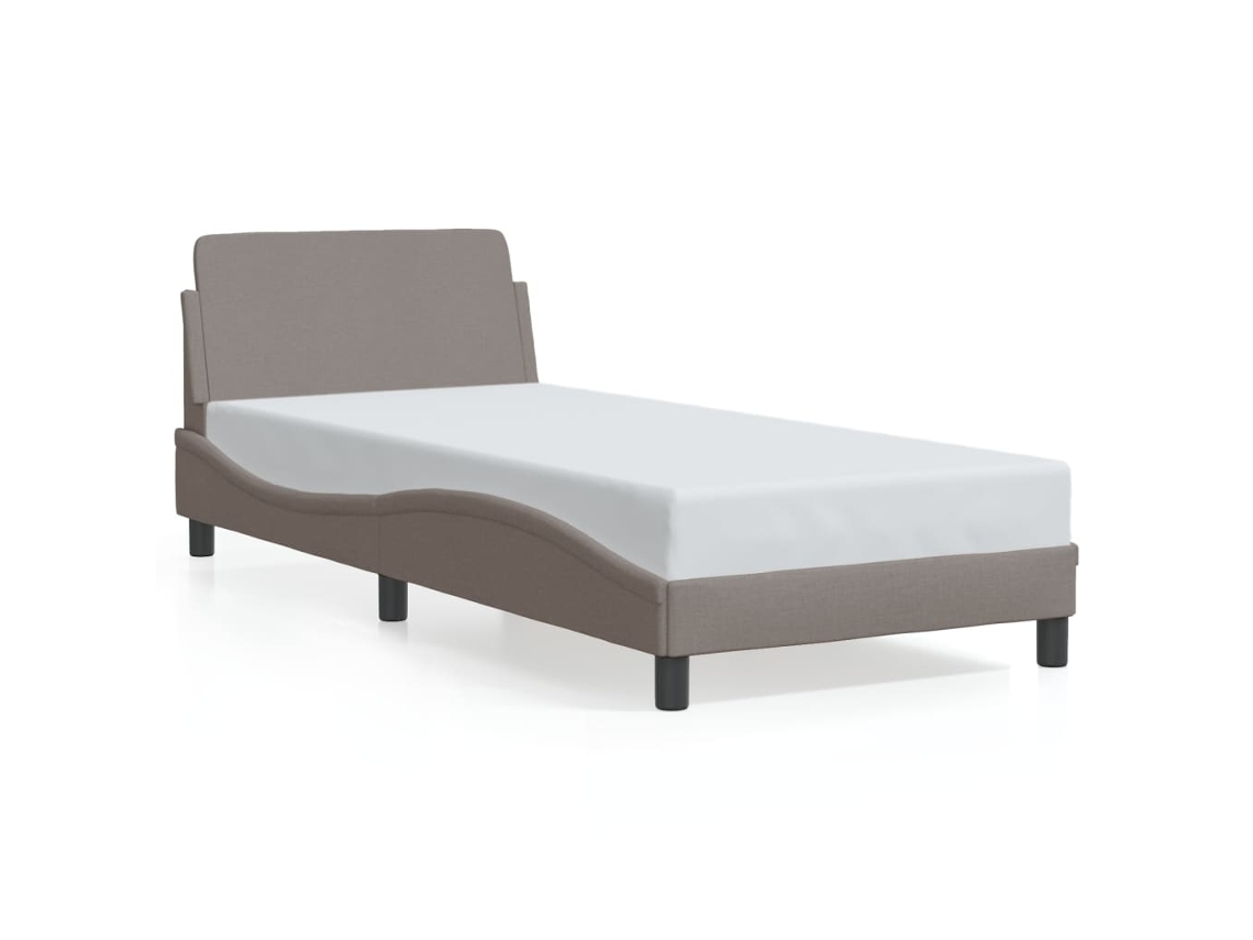 Bed Frame, Bed Frames Vidaxl Cinzento-acastanhado Tecido (90 X 190 Cm)