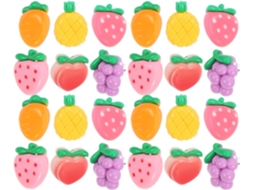 Ultechnovo 30 Tachinas Decorativas em Resina e Metal em Formato de Frutas e Legumes, Vários Estilos, Resistentes ao Desgaste