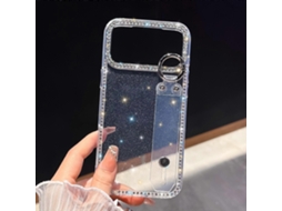 Capa De Celular Em Tpu Com Pulseira De Strass E Glitter Para Iphone 17 Pro Max
