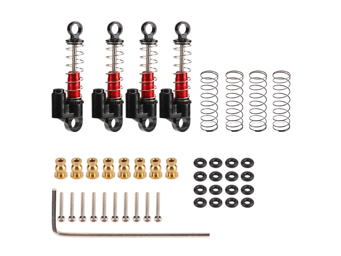 4pcs Amortecedor De Pressão Negativa De Liga De Alumínio Dianteiro E Traseiro Para Carro Rc Axial 1/24 Scx24