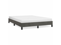 Estrutura De Cama Vidaxl Cinzeto Veludo (203x143x25 Cm )
