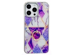 Suporte Casa Galvanizado Para Iphone 15 Pro Max Pele Sintética Roxo