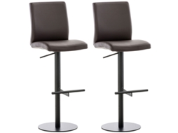 Conjunto de 2 bancos de bar Cadiz em imitação de pele preto/marrom CLP