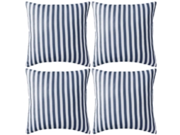 Vidaxl Almofadas Para Exterior 4 Pcs 45x45 Cm Riscas Azul-marinho