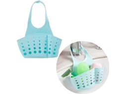 Organizador De Pia Para Cozinha E Banheiro, Escorredor Esponja, Acessórios Cesto Com Bolsos Duplos Ventosa (azul) -aquaforge