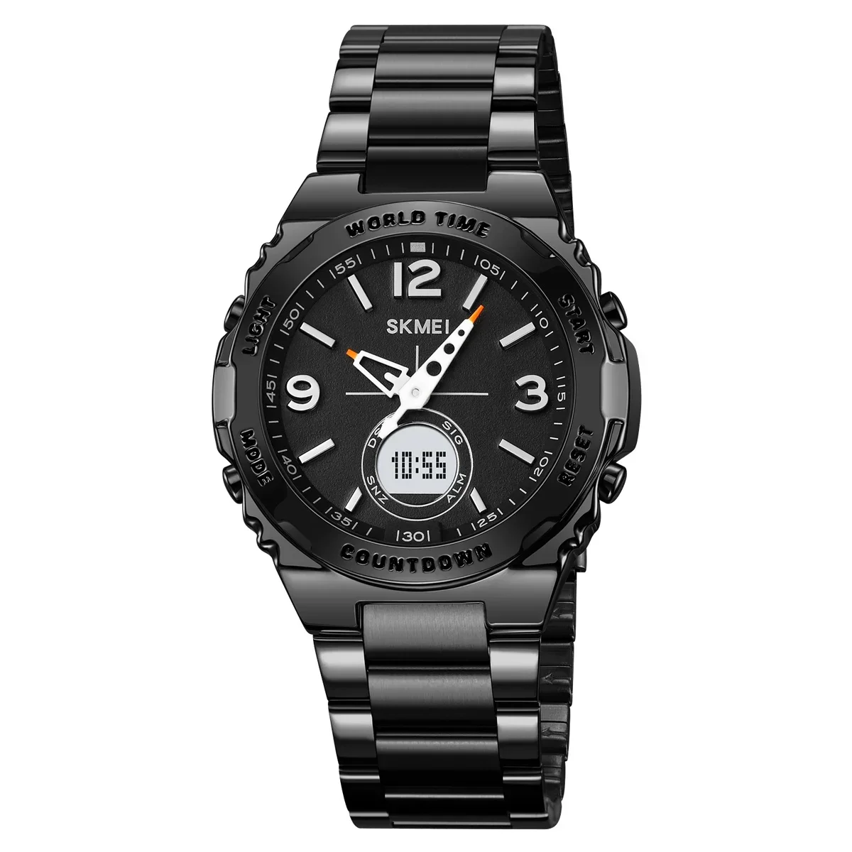 Relógio de Luxo Masculino Digital em Aço Inoxidável MDUG (preto)