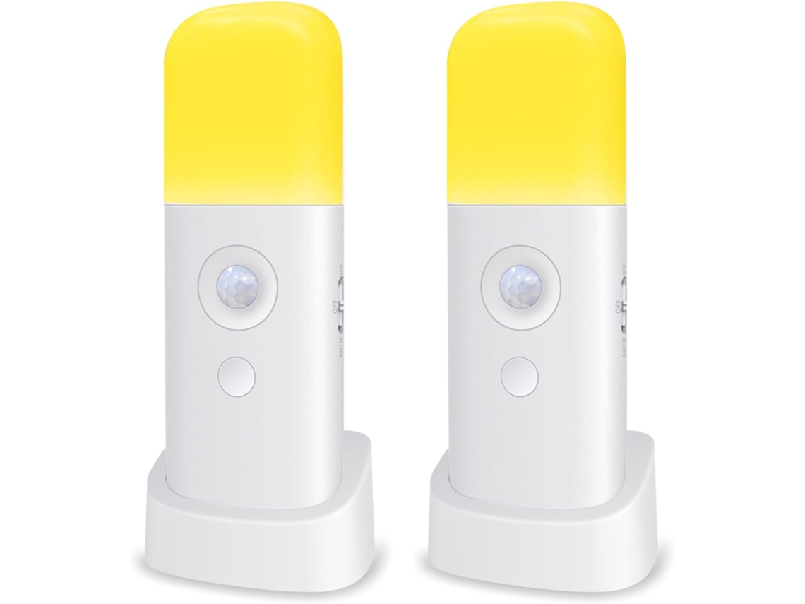2 Unidades De Luz Noturna Recarregável 2000mah Com Sensor Movimento,
